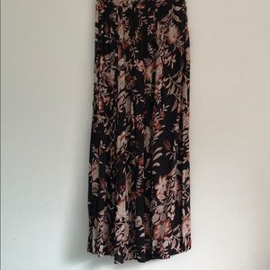 A&F black floral maxi skirt